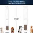 Dog Door for Sliding Glass Door, Adjustable Height 75 3/5" to 80", Aluminum Frame Sliding Door Dog Door Insert, Suitable for Medium Dogs Up to 30 lbs(Medium,White)