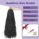 Goddess Box Braids Crochet Hair With Curly Ends 18 Inch Bohomian Box Braids Crochet Braids 8 Packs 3X Crochet Braids Synthetic Braiding Hair Extension for Black Women (18 Inch (Pack of 8), 1B)