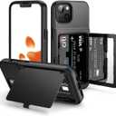WeLoveCase for iPhone 13 / iPhone 14 Wallet Case with Credit Card Holder & Hidden Mirror, Two Layer Shockproof Heavy Duty Protection Cover Protective Case for iPhone 13/14 6.1 Inch-Black