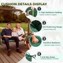 Porch Swing Cushions 60 Inch,Waterproof Patio 2 3 Seater Replacement for Outdoor Furniture with Backrest&Strap,Thick 4" Swing Seat Cushion for Loveseat Garden Glider Bench Lawn Backyard,Dark Blue
