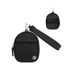 CLUCI Mini Backpack Keychain Wallet Small Change Quilted Coin Purse Cute Puffer Wristlet Pouch with 3 RFID Card Slots