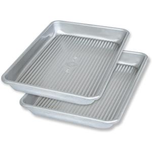 USA Pan Bakeware Mini Sheet Baking Pan Warp Resistant with Nonstick Quick Release Coating, Aluminzed Steel, Set of 2