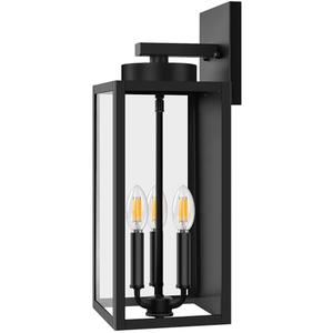 BesLowe 19.6” Large Size Outdoor Wall Light Fixture, 3-Light Exterior Lighting Fixture Porch Sconce Wall Mounted, Waterproof Outdoor Wall Lantern, Outside Light for House Patio Front Door Garage