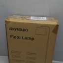 AKASUKI Floor Lamp for Living Room with 3 Color Temperatures, Foot Switch Standing Lamps for Living Room, Bedroom, Office, Arc Mordern Floor Lamp with 9W LED Bulb Included (Black base- Beige shade)