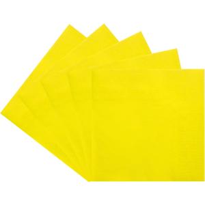 150 Pcs Yellow Cocktail Napkins - Double-Ply 6.5x6.5 Inch Disposable Paper Napkins, Lunch and Dinner, Easter, Christmas, Weddings, Parties |Bulk Holiday Decorative Napkins