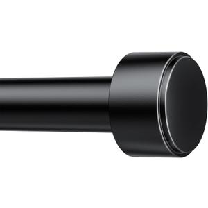 Curtain Rods for Windows 32-90 Inch, 1 Inch Adjustable Black Curtain Rod Set with Brackets, Easy Install