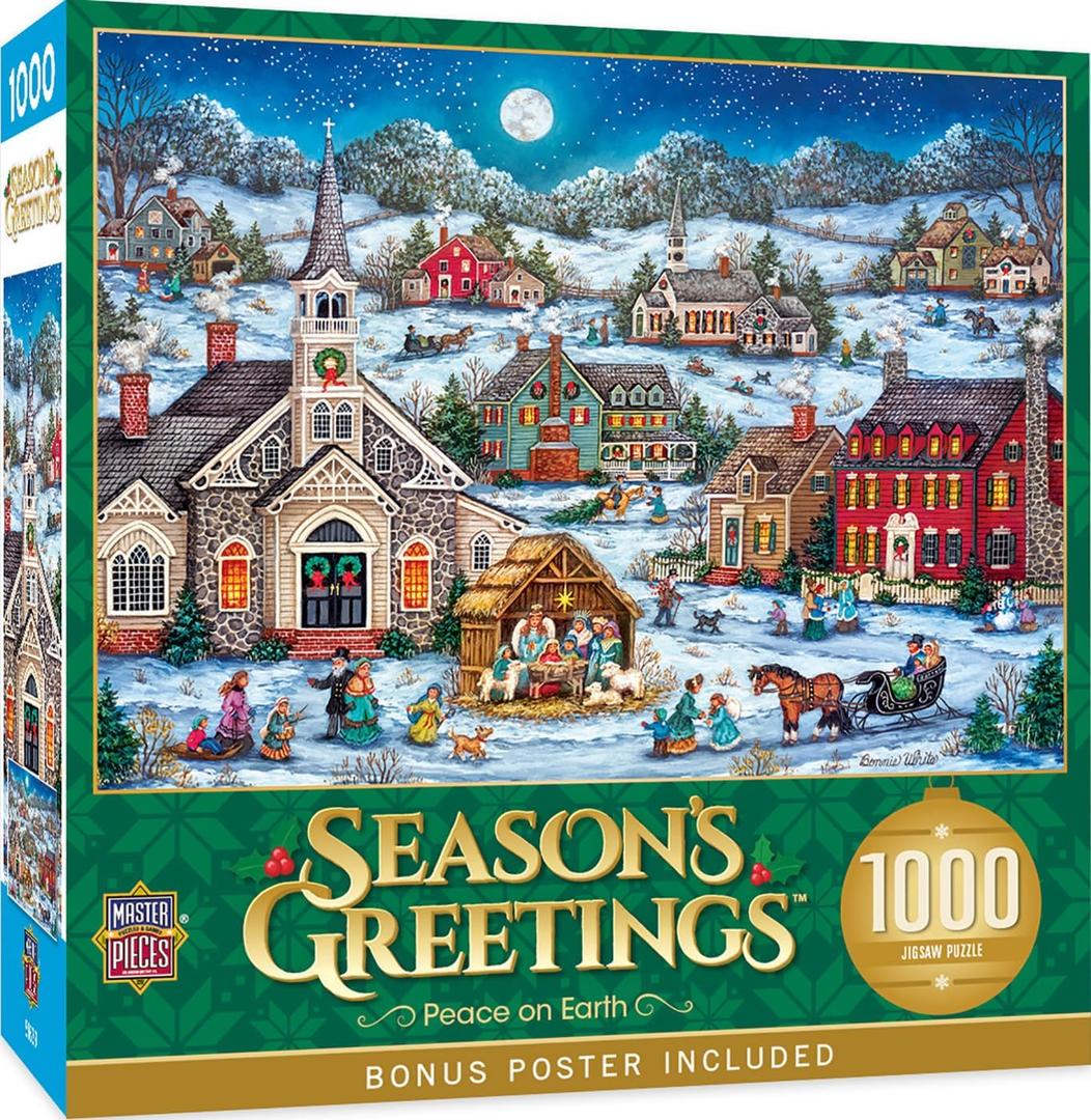 Master Pieces 1000 Piece Christmas Jigsaw Puzzle - Peace on Earth - 19.25"x26.75"