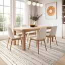 Nakagishi 6x8 Area Rug Living Room: Washable Boho Large Neutral Modern Soft Farmhouse Rugs Stain Resistant Indoor Floor Non-Slip Carpet for Bedroom Nursery Kids Playroom Office Dining Room- Brown