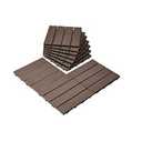 12 PCS 12x12 Inch Interlocking Deck Tiles - Waterproof All-Weather Outdoor Patio Flooring for Pool, Balcony, Backyard, Porch & Garden, Coffee