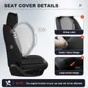 for Ford F150 Seat Covers Full Set 2009-2024 2025 2026 & F250 F350 F450 2017-2026 XL XLT Lariat Platinum and More Trims Breathable Ice Silk Leather & Waterproof Seat Protector(Black)