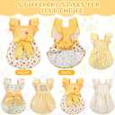 Abbylike 5 Pcs Dog Dress Floral Daisy Plaid Bowknot Dog Clothes Cute Summer Puppy Dresses Outfits Soft Apparel for Small Pets Cats Female(Lovely,XX-Large)