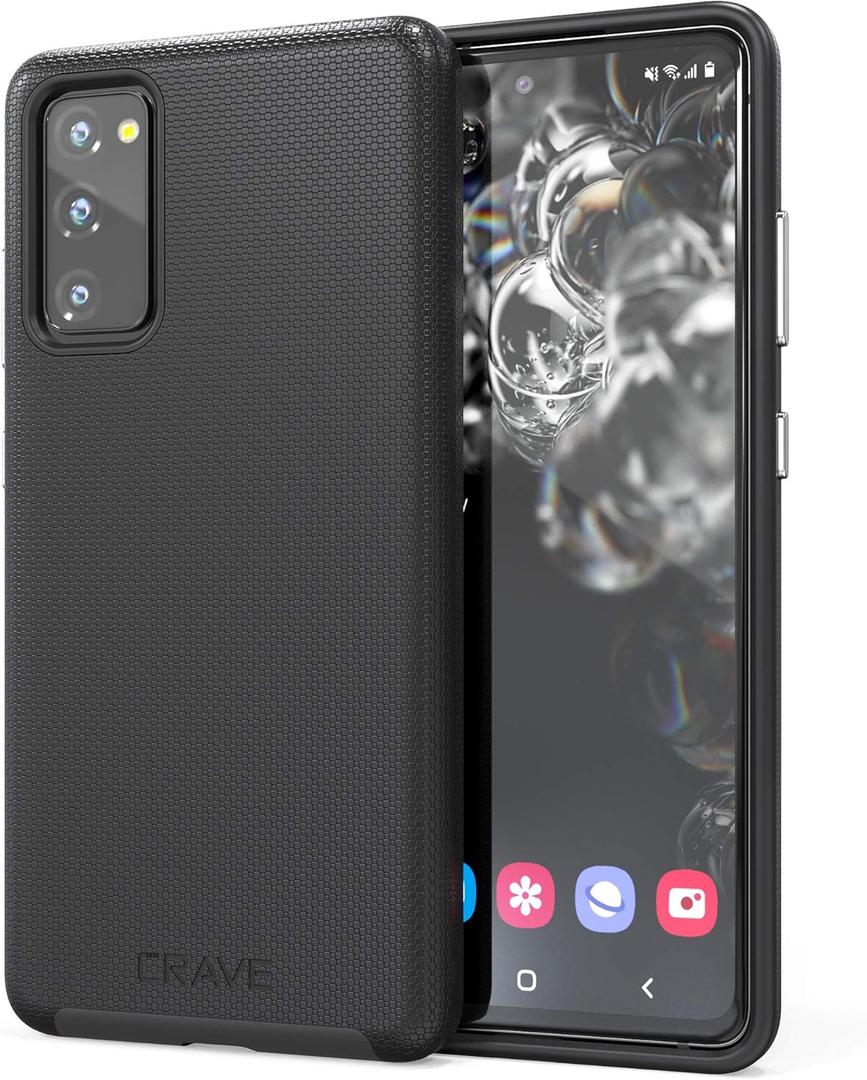 Crave for Samsung Galaxy S20 FE Case, Shockproof Protection Dual Layer Case for Samsung Galaxy S20 FE 5G (6.5 inch) - Black