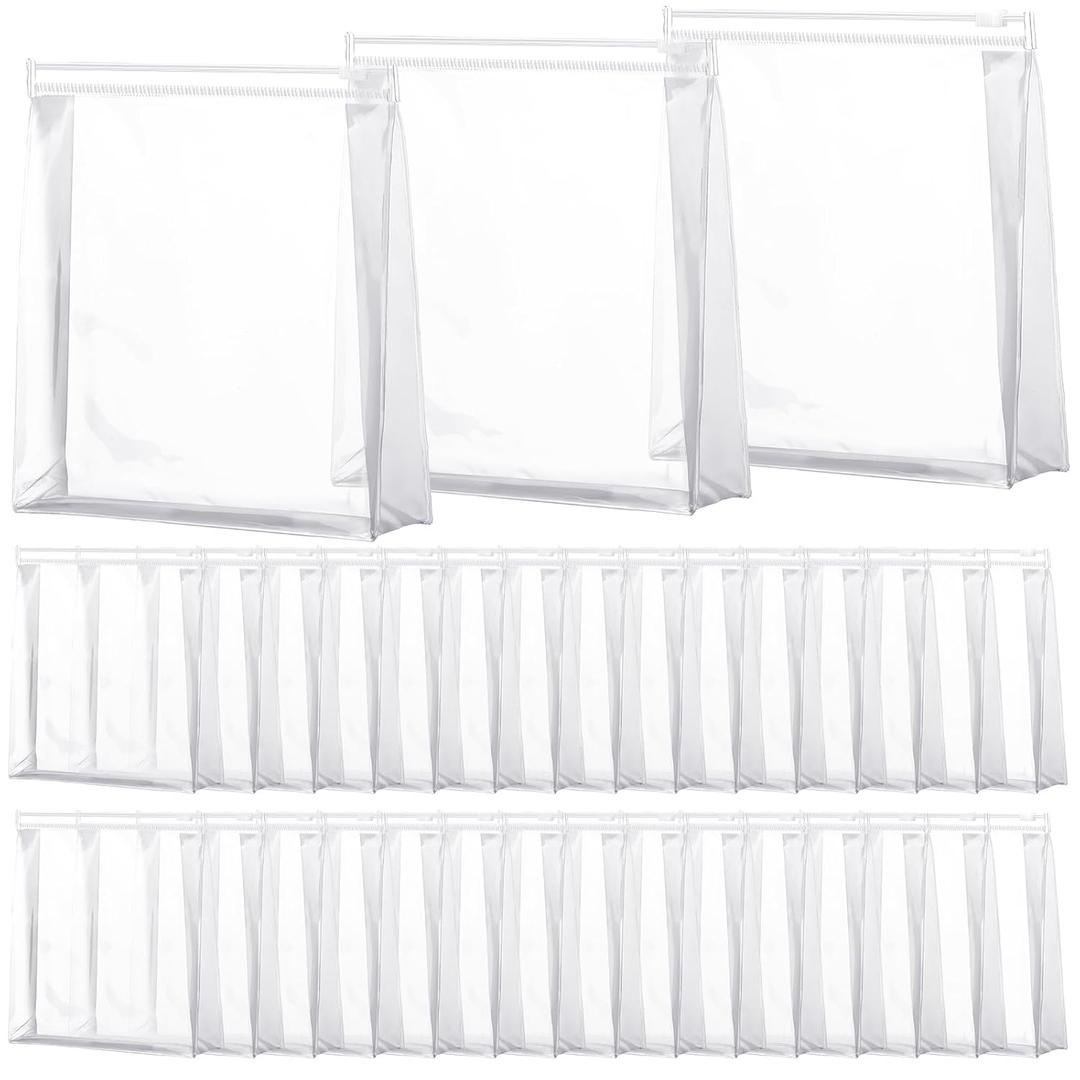 Xuniea 50 Pcs Mini Clear Makeup Bag Small Clear Zipper Pouch Travel Plastic Cosmetic Organizer Waterproof for Toiletries Swimsuit Bikini Bathing Suit(7.1'',Transparent)