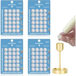 Taper Candle Sticky Dots - White Wax Candle Adhesive Dots for Secure Candle Placement - Easy Clean and Traceless Adhesive for DIY Projects - Pack of 96