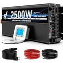 2500 Watt Sump Pump Backup Battery System, Automatic Switching to Battery Inverter Power, Professional Backup System in Case of Power Failure, Pure Sine Wave Output Remote Controller with LCD Screen