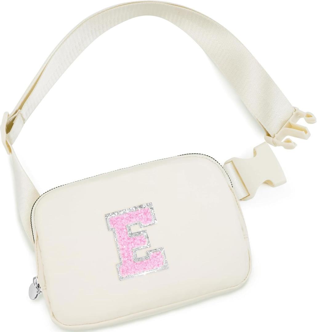 Birthday Gifts for 4 5 6 7 8 9 10 11 12 13 Year Old Girls,Gifts for Teens Kids Daughter Sister Her,Two Way Zipper Crossbody Bag Fanny Pack Belt Bag Cute Trendy Stuff - Cream,E