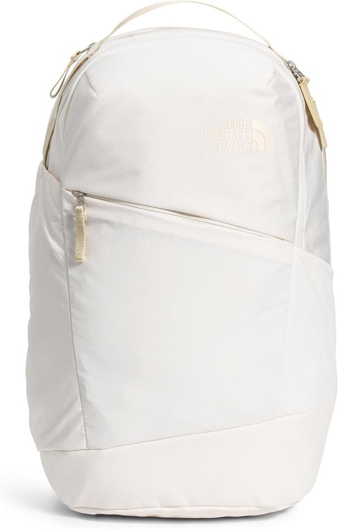 The North Face Women's Isabella 3.0 Backpack | Everyday Travel Bag with 16" Laptop Sleeve, Water-Repellent Finish, Women-Specific Fit, Gardenia White Dark Heather/Gravel-NPF, One Size