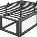 Bilily Metal Heavy Duty 18 inch California King Bed Frame with Rounded Corner and Headboard Hole Mattress Retainers 3500 LBS No Box Spring Needed Platform Noise Free Easy Assembly