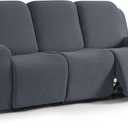 TAOCOCO Recliner Sofa Covers 8-Pieces Stretch Large Couch Covers for 3 Seats Reclining Slipcovers Soft Jacquard Pattern Furniture Protector (Grey)
