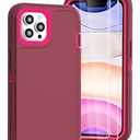 Tall silver for iPhone 11 Pro Max Case with [2 Screen Protector ], Military Grade Shockproof Heavy Duty Drop Protection Rugged Case 6.5"(Red Deep Red)