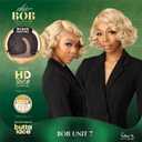 Sensationnel Chicbob Lace Frontwig - Bob Unit 7 Face Framing Glueless Wig Wide 5 Inch Deep Part Synthetic Preplucked Hairline (BALAYAGEASHBLONDE)