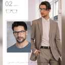 Missfive 2-Pack Mens Light Multifocus Progressive Reading Glasses Blue Light Blocking, Multifocal Spring Hinge No-Line Quality Trifocal Readers Comfort Eyeglasses (Workspace For Near Range, 3.0x)