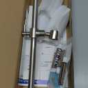 Shower Slide Bar Adjustable Handheld Shower Head Holder Wall Mount - 15inch All-Metal Shower Head Slide Bar Compatible with Bathroom Drill Free Glue Installation - Brushed