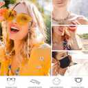 2 x Eyeglass Chains for Women Sunglasses Strap Wooden Bead Chain Natural Stone Beaded Mask Lanyard Chain (Pink Zebra Stone)