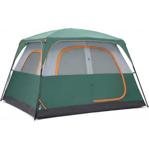 Simple Deluxe 2/4/6/8 Person Cabin Tents for Camping, Outdoor Tent 5-Minute Quick Setup with Mesh Doors, Windows, Waterproof & Sturdy Poles, Ideal for Family Camping, Hiking Outdoor Use