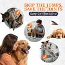 Adjustable Dog Ramp for Bed - 39" Long Foldable Wooden Ramp for Dogs to Get on Bed, Couch, or Car with 13.4" Wide Walking Space (Walnut Wood with Gray Carpet)
