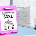 63XL Ink Cartridge 2 Pack Work for Envy 4520 4510 Series DeskJet 1112 2130 3630 Series；4650 5255 3830 4650 5200 Series Printer Replacement for HP 63XL (2 Combo Pack, 1 Black, 1 Tri-Color)