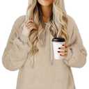 TBONTB Hoodies for Women Sweatshirts Pullover Zip Up Oversized Fleece Plus Size with Pockets Apricot X Large (Beige, XL)