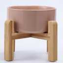 Petygooing Khaki Elevated/Raised Ceramic Dog Bowl for Small Breeds, Dog Food Water Dish with Stand,Pet Feeding Bowl with Anti Slip Rubber for Cats and Small Dogs Puppy 13.5 OZ (5.1In / 1.7 Cups)