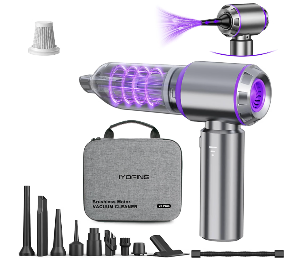 Vacuum/Air Duster Super Power Mini Car Vacuum Cleaner 4-in-1 air Blower Gun
