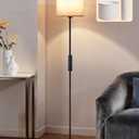 EDISHINE Floor Lamp with 2 Shades, Adjustable Brightness & Color Temperature, Remote Control, Dimmable Modern Standing Lamp for Living Room, Bedroom (Black)
