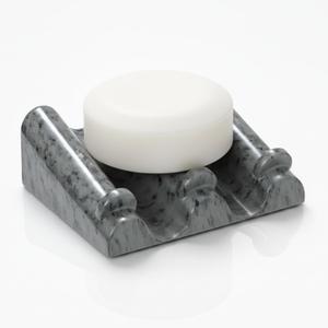 DOXOLOGY Gray Stone Marble Soap Dish Bathroom Organizer - Resin Soap Dish with Rectangular Design 3.7" L x 2.8" W - Self Draining Soap Dishes Keeps Countertop Neat - Marble Look Soap Tray for Sink