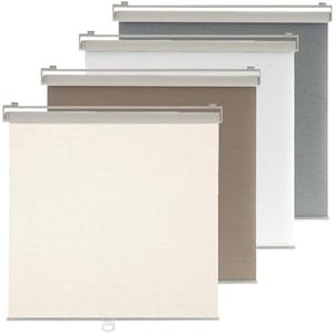 Ajadeblind Cordless Blackout Roller Shades for Indoor Windows – Jacquard Linen Look, Thermal UV Blocking Pull Down Blinds for Bedroom, Office, Home(Linen Beige,36"x72")