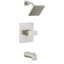 Delta Faucet Modern Brushed Nickel Tub and Shower Trim Kit, Shower Faucet with Single-Spray Touch-Clean Shower Head, Stainless T14467-SS-PP (Valve Not Included)