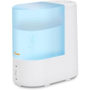 Crane Warm Mist Humidifier, Small Humidifier for Bedroom, Office, Vapor Pad Tray, Soothing Warm Mist Humidifiers For Bedroom, Relief for Dry Air, Quiet Operation, Auto Shut-Off, Desk Humidifiers