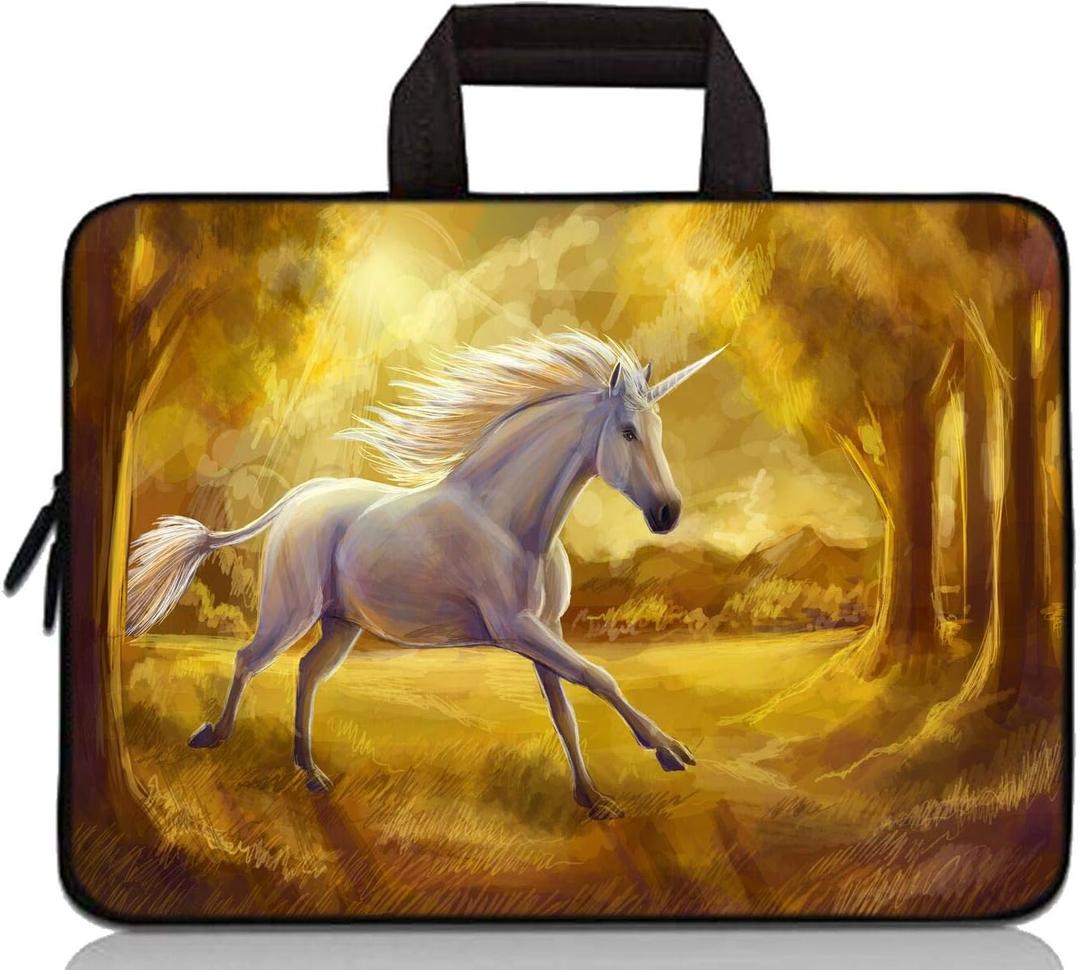 11" 11.6" 12" 12.1" 12.5" inch Laptop Carrying Bag Chromebook Case Notebook Ultrabook Bag Tablet Cover Neoprene Sleeve Fit Apple MacBook Air Samsung Google Acer HP DELL Lenovo Asus(Running Unicorn)