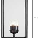 Outdoor Post Light Fixture, 25 Inch 4-Light Large Modern Exterior Post Lantern with Clear Glass, Black Outside Lamp Post, Outdoor Pole Lights for Yard Garden Patio Pathway, 25.1inch