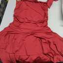 Sweetra Women's Floral Decor Ruffle Trim Fitted Shoulder Strap Dress M