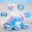 Gudisi Axolotl Plush, 16" Cute Axolotl Stuffed Animals Mommy with 4 Baby Plushies in Tummy,Soft Jumbo Axolotl Plush Christmas and Birthday Gifts for Girls Boys