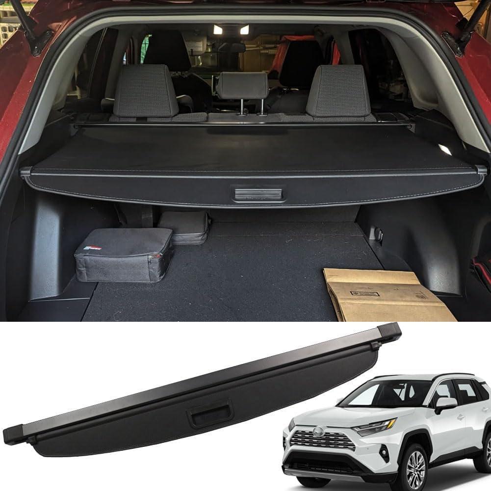 Marretoo for Toyota RAV4 Cargo Cover 2025 2024 2023 2022 2021-2019 for Toyota RAV4 Accessories Black Retractable Factory Style SUV Trunk Cover Cargo Security Shade Trunk Cover