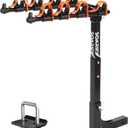 Hitch Bike Rack Mounts on Car, SUV, RV, 2" Hitch Receiver, 4 Bike Capacity, 143 lbs Load, Tilt Release, Rubber Straps