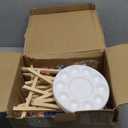 10-Pack 8x10 Inch Canvas and Easel Set, Art Canvas Bulk with Easel Stands, 12 Colors Mini Acrylic Paint Set, Small Paint Brushes, Paint Trays, Sip and Paint Kit for Adults, Couples Paint Party Supplies