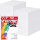 100 Pack 5x7 Inch Small Painting Canvas Boards for Kids Blank Canvas Panels White 100% Cotton for Acrylics Oil Watercolor Tempera Paints Art Class Supplies