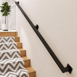 4FT Stair Railing Indoor Outdoor, 500LB Heavy-Duty Wall Mounted Handrail