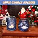 Maxdot Votive Candle Holders Set of 48- Round Glass Candle Holder Bulk for Wedding Home Decoration, Tea Lights Holders for Wedding Shower, Party Gift (Blue)