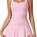 Womens 2 Piece Tennis Skirt Workout Skorts Athletic Set Yoga Golf Outfits for Women Two Piece Tennis Skirt Sets (Small, Pink)